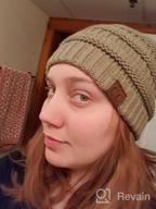 img 1 attached to Soft Stretch Cable Knit Solid Ribbed Beanie - Warm Skull Cap By Funky Junque review by Tabu Little