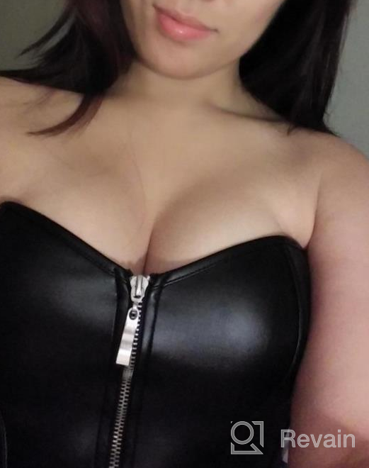 img 1 attached to Turn Up The Heat With Bslingerie® Women'S Faux Leather Zipper Front Bustier Corset Top review by Jermaine Batista