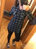 img 1 attached to 👚 BAIKEA Women's Roll Up Long Sleeve Notch Neck Plaid Shirt: Stylish Checkered Tunic Top for Casual Chic review by Nick Granner