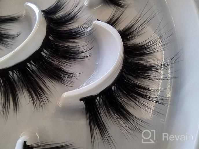 img 1 attached to Veleasha False Eyelashes 7 Pairs Pack Fluffy Faux Mink Lashes 100% Cruelty-Free Handmade Strip Lashes For Eye Makeup City Girl review by Kevin King