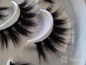 img 5 attached to Veleasha False Eyelashes 7 Pairs Pack Fluffy Faux Mink Lashes 100% Cruelty-Free Handmade Strip Lashes For Eye Makeup City Girl