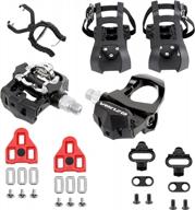 venzo 3 in 1 look delta toe cage spd spin bike bicycle pedals - compatible with peloton & shimano spd for fitness exercise indoor cycling логотип