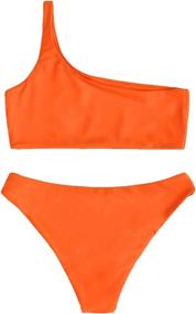 img 3 attached to SweatyRocks Women's Shoulder Bathing Swimwear - Trendy Clothing for Women | Swimsuits & Cover Ups