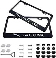 🚗 set of 2 matte aluminum alloy logo license plate frames with screw caps cover – compatible with us standard car license plates – ideal jaguar accessory логотип