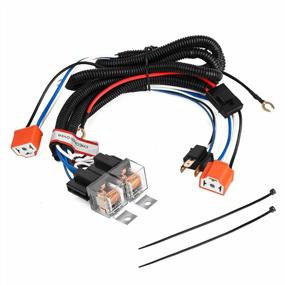 img 4 attached to Tinpec H4 Headlamp Bulb Wiring Harness Kit With Ceramic Socket Plugs And Relay - Compatible With Tacoma 7X6 5X7 H6054 Headlights