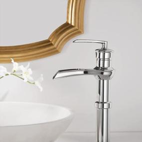 img 1 attached to Homevacious Bathroom Faucet Chrome Vessel Sink Waterfall Single Hole With Pop Up Drain Stopper One Handle Modern Mixer Tap Without Overflow Bowl Supply Line Lead-Free