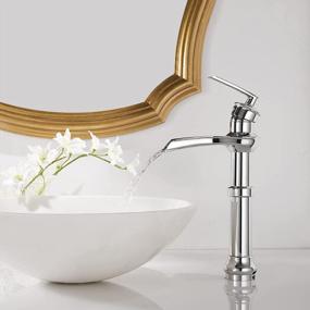 img 3 attached to Homevacious Bathroom Faucet Chrome Vessel Sink Waterfall Single Hole With Pop Up Drain Stopper One Handle Modern Mixer Tap Without Overflow Bowl Supply Line Lead-Free