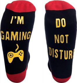 img 4 attached to Novelty Cotton Socks 'Do Not Disturb' Funny Gift For Men Women (Gamer, Reading Lover) - Ankle Length
