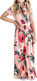 img 4 attached to LYXIOF Floral Casual Dresses Pockets Girls' Clothing ~ Dresses