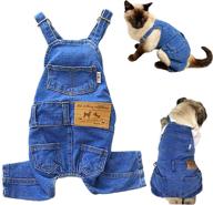 🐾 caisang dog denim overalls shirts, fashionable pet jean apparel, comfortable puppy costumes for small medium dogs & cat, denim shirt & pant sets, pets outfits (xl) logo