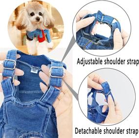 img 2 attached to 🐾 CAISANG Dog Denim Overalls Shirts, Fashionable Pet Jean Apparel, Comfortable Puppy Costumes for Small Medium Dogs & Cat, Denim Shirt & Pant Sets, Pets Outfits (XL)