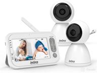 👶 high-performance baby monitor: 2 camera with 4.3 inches lcd split screen, 1000ft range, night vision, 2-way audio, baby crying detection, temperature detection - rechargeable battery included logo