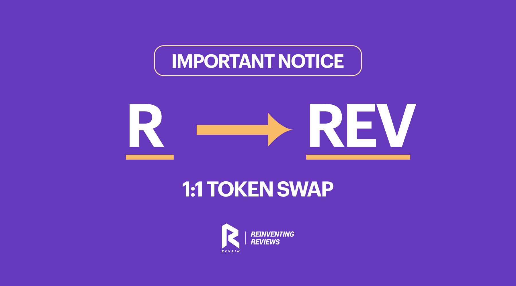Important message for all R token holders: R swap is coming