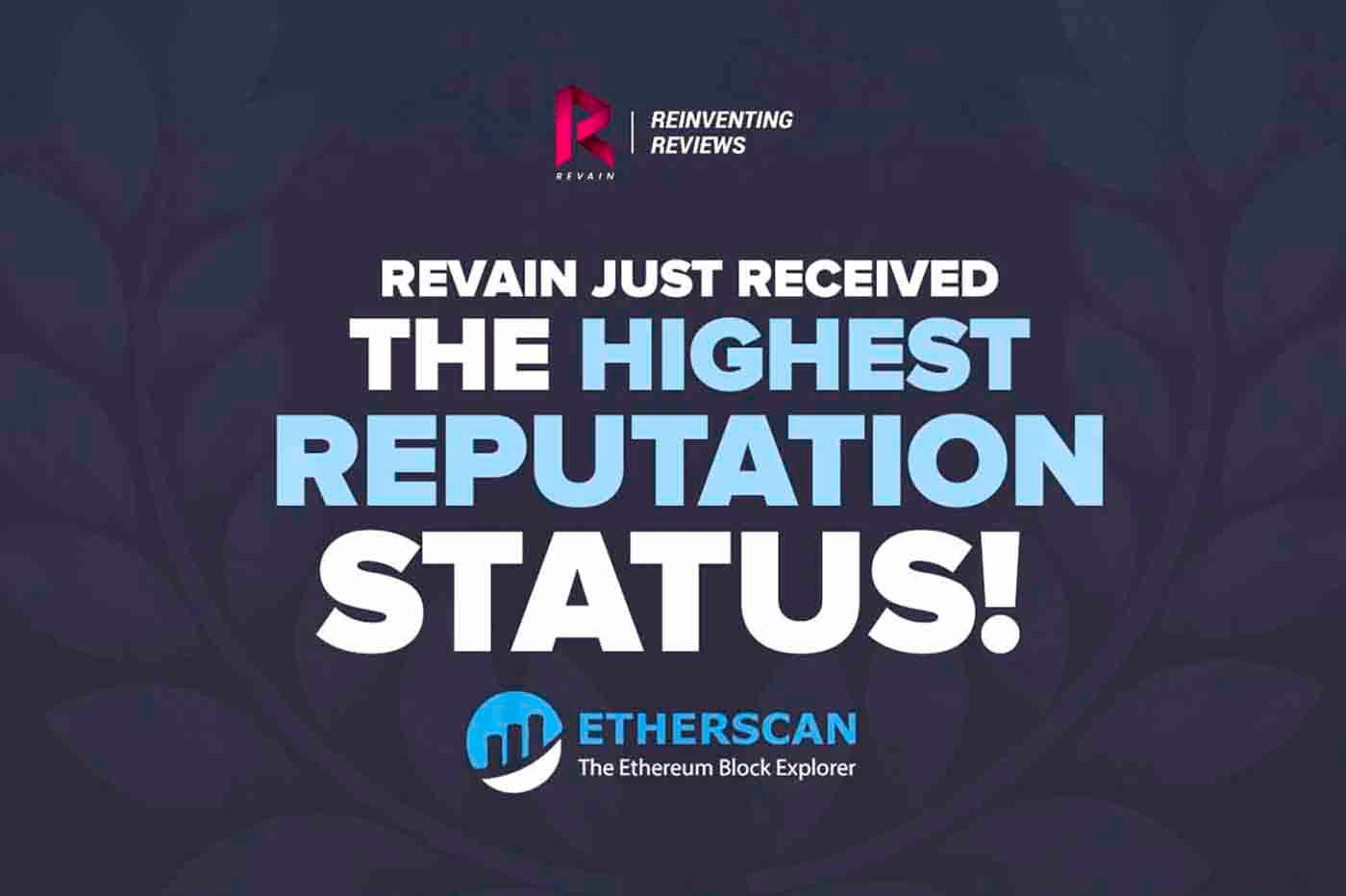 Article Revain status on Etherscan was just upgraded