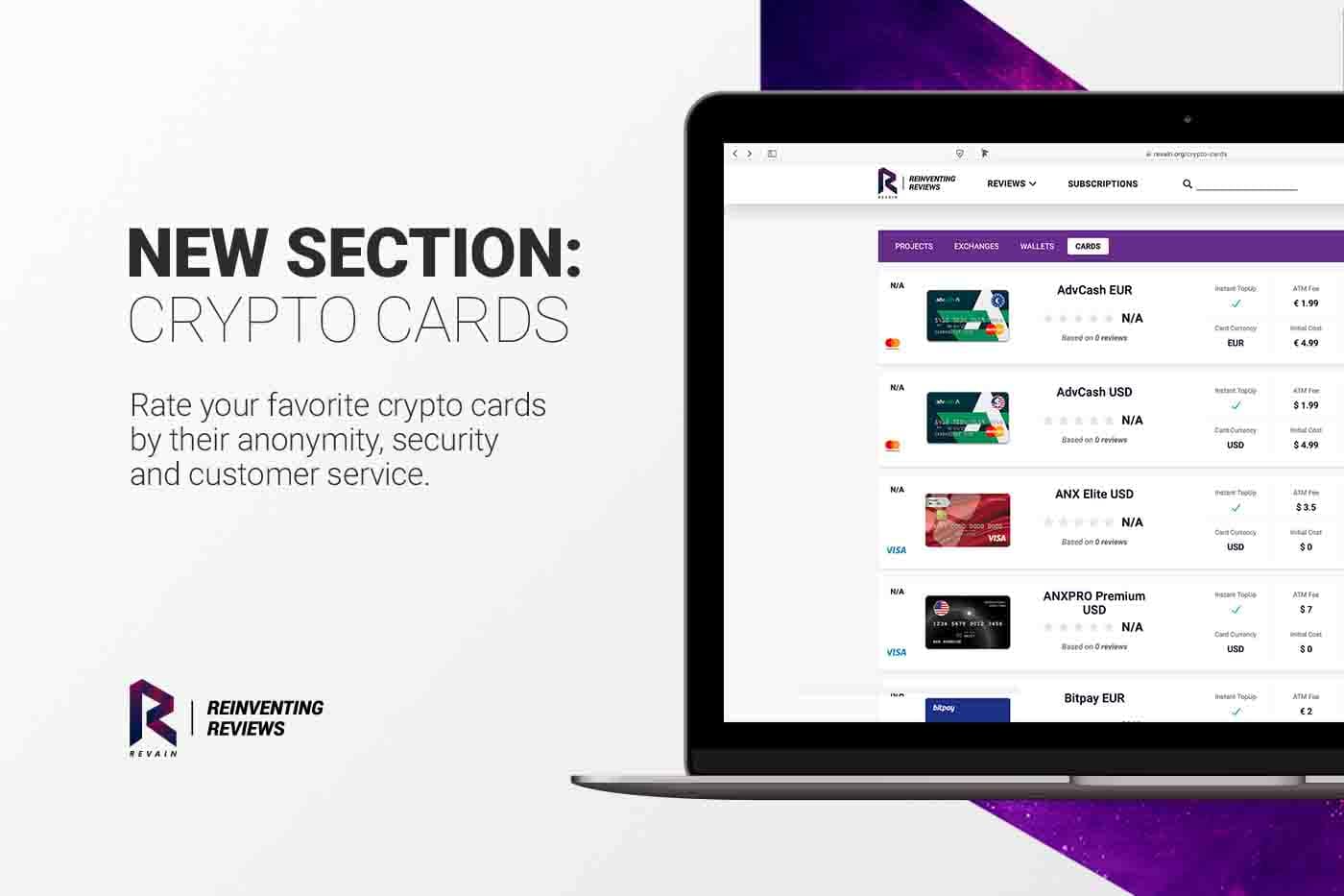 Article New Category on Revain: Crypto Cards