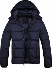 img 4 attached to Сохраняйте тепло в стиле: мужская утепленная пуховая куртка с капюшоном FARVALUE для зимы