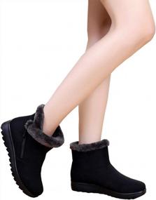 img 3 attached to Women'S Winter Warm Side Zipper Snow Boots By DADAWEN
