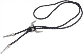 img 2 attached to GelConnie'S Native American Rodeo Cowboy Bolo Tie: A Western Leather Necktie For Men And Women'S Costume Accessories
