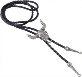 img 3 attached to GelConnie'S Native American Rodeo Cowboy Bolo Tie: A Western Leather Necktie For Men And Women'S Costume Accessories
