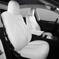 protect and enhance your tesla model y with xipoo nappa leather seat covers - fully wrapped 12 piece set - 2020-2023 model years - white logo