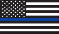 👮 thin blue line flag stickers: show support for police officers with freedom products' 3” x 5” decals, perfect for car, truck, suv and rv - indoor and outdoor weather resistant (pack of 2) логотип