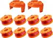 worx compatible 0.065" autofeed weed eater string replacement spool trimmer line (8 line spools + 2 cap) logo