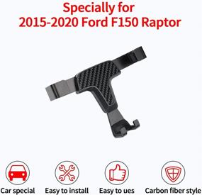 img 2 attached to 📱 JHO Car Phone Holder Air Vent Mount for Ford F150 Raptor 2015-2020 2019 18 17 16 Accessories - One Button Release Clamp, Rotatable Phone Mount