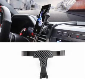 img 4 attached to 📱 JHO Car Phone Holder Air Vent Mount for Ford F150 Raptor 2015-2020 2019 18 17 16 Accessories - One Button Release Clamp, Rotatable Phone Mount