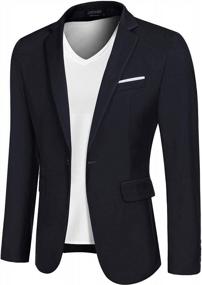 img 4 attached to COOFANDY Men'S Slim Fit Casual Blazer Sport Coat - Lightweight One Button Suit Jacket