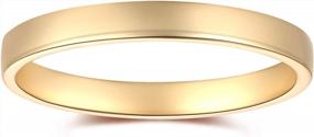 img 4 attached to 2.5Mm 14K Yellow Gold Bold Stacker Ring – A Classic Wedding Band And Stacking Ring For Her In Solid Gold – Fine Jewelry