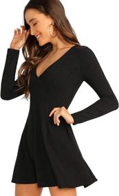 img 4 attached to 👗 Verdusa Ribbed Sleeve Elegant Women's Clothing: Dresses Collection