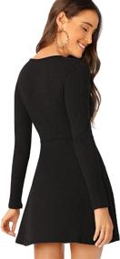 img 3 attached to 👗 Verdusa Ribbed Sleeve Elegant Women's Clothing: Dresses Collection