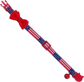 img 2 attached to Stylish Breakaway American Flag Cat Collar Bowtie with Bell - BoomBone