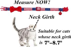 img 3 attached to Stylish Breakaway American Flag Cat Collar Bowtie with Bell - BoomBone