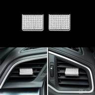 2pcs bling bling car interior right left air vents outlet adjust paddles clip cover trim stickers decorations compatible for honda 10th gen civic 2016 2017 2018 2019 2020 2021 logo