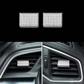 img 4 attached to 2Pcs Bling Bling Car Interior Right Left Air Vents Outlet Adjust Paddles Clip Cover Trim Stickers Decorations Compatible For Honda 10Th Gen Civic 2016 2017 2018 2019 2020 2021