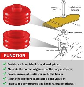 img 2 attached to Комплект втулок крепления кузова PIILOO KF04050BK, совместимый с Ford F250 F350 2WD 4WD 1999-2017 Полиуретановый красный