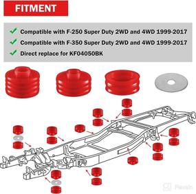 img 3 attached to Комплект втулок крепления кузова PIILOO KF04050BK, совместимый с Ford F250 F350 2WD 4WD 1999-2017 Полиуретановый красный