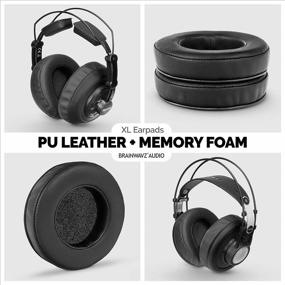 img 2 attached to Brainwavz XL Large Replacement Memory Foam Earpads - Suitable For Many Other Large Over The Ear Headphones - Sennheiser, AKG, HifiMan, ATH, Philips, Fostex, Sony (Black Pleather)