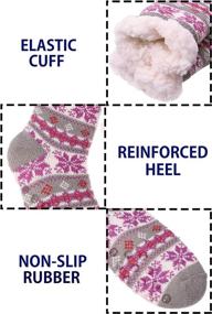 img 3 attached to Slipper Christmas Stockings Fleece Grippers Girls' Clothing and Socks & Tights