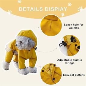 img 1 attached to 🐾 Stylish Waterproof Dog Raincoats with Hood for Small to Medium Breeds - Reflective Strap, Leash Hole, and Lightweight Design by Cosibell