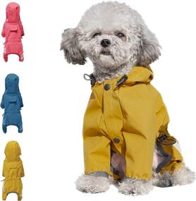 img 4 attached to 🐾 Stylish Waterproof Dog Raincoats with Hood for Small to Medium Breeds - Reflective Strap, Leash Hole, and Lightweight Design by Cosibell