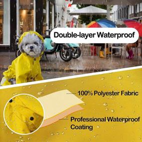 img 3 attached to 🐾 Stylish Waterproof Dog Raincoats with Hood for Small to Medium Breeds - Reflective Strap, Leash Hole, and Lightweight Design by Cosibell