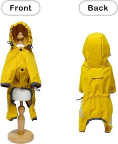 img 2 attached to 🐾 Stylish Waterproof Dog Raincoats with Hood for Small to Medium Breeds - Reflective Strap, Leash Hole, and Lightweight Design by Cosibell