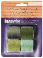 🪡 beadsmith s-lon bead cord, size 18, fresh herb color mix, bulk pack of 4 colors - 77 yards each logo