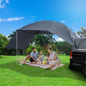 img 3 attached to 🚙 Yescom Waterproof Car Awning: Portable Trailer Sun Shelter for Outdoor Camping, SUV, Truck, Van - Gray