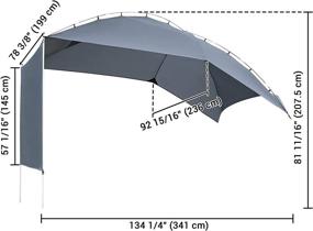 img 1 attached to 🚙 Yescom Waterproof Car Awning: Portable Trailer Sun Shelter for Outdoor Camping, SUV, Truck, Van - Gray