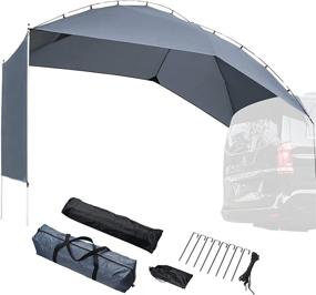 img 2 attached to 🚙 Yescom Waterproof Car Awning: Portable Trailer Sun Shelter for Outdoor Camping, SUV, Truck, Van - Gray