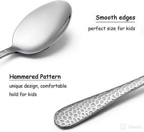 img 2 attached to 🍴 HaWare Stainless Steel 12-Piece Kids Toddler Spoon Set - Mini Flatware with Hammered Pattern (Adult Look) - Dishwasher Safe