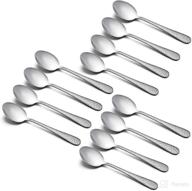 🍴 haware stainless steel 12-piece kids toddler spoon set - mini flatware with hammered pattern (adult look) - dishwasher safe логотип